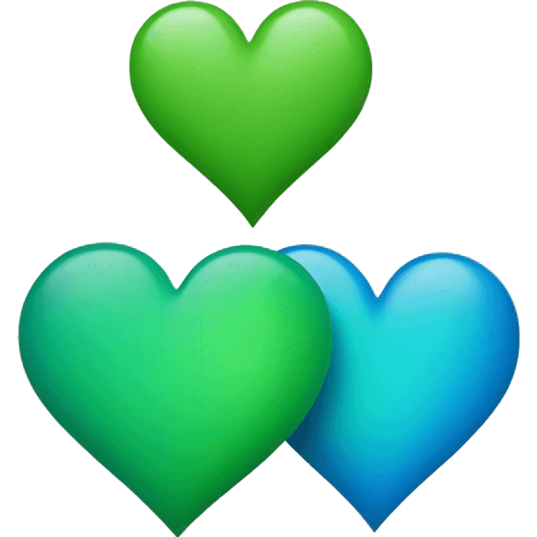 Blue and green heart  emoji