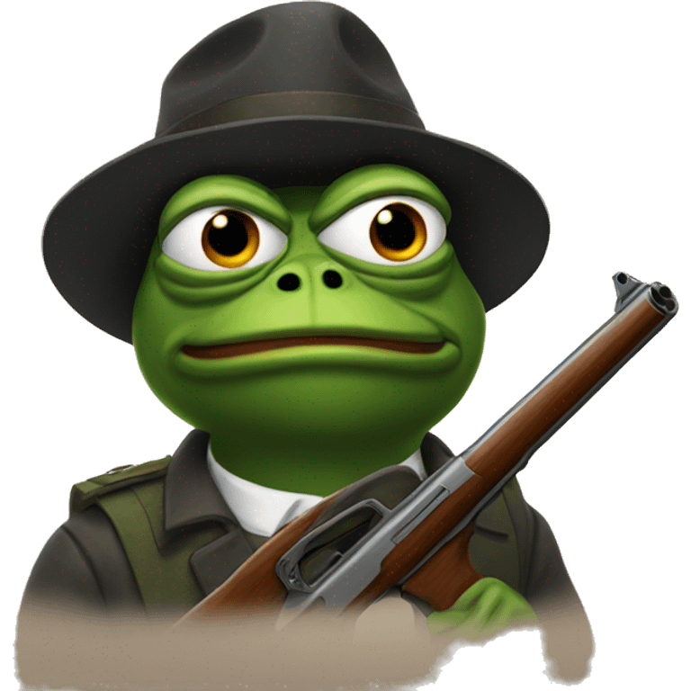 pepe with a shotgun emoji