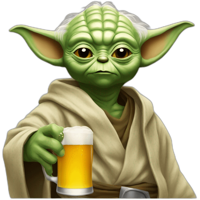 yoda drinking beer emoji