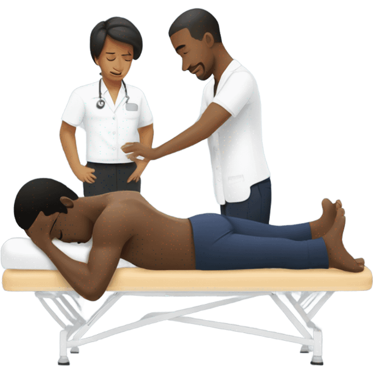 Black man getting a massage emoji