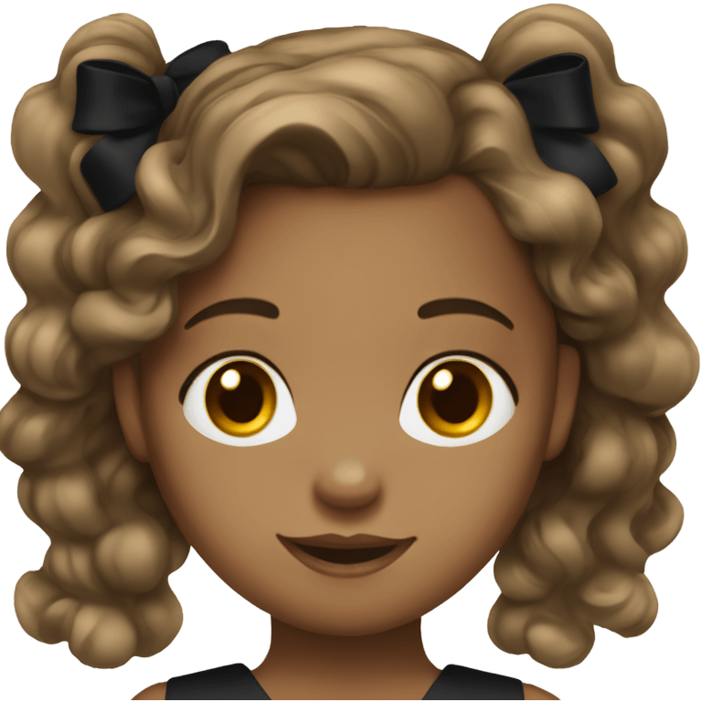 Straight wavy hair medium skin tone girl with bow tie black dress  emoji