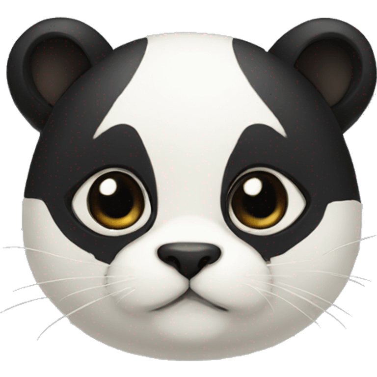 cute masked panda-cat-hybrid emoji