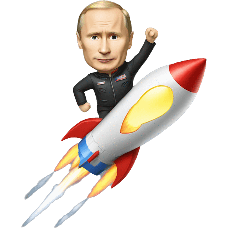 putin riding a rocket emoji