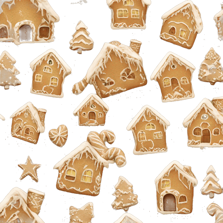 beige Christmas ginger bread house  emoji