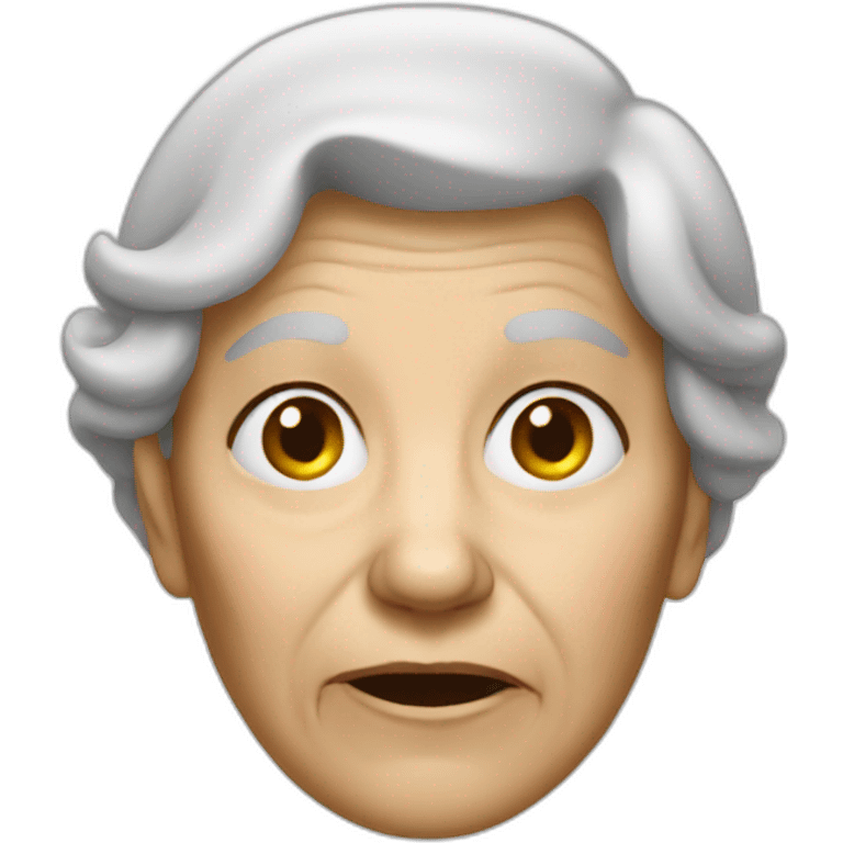 Old lady with dirty face emoji