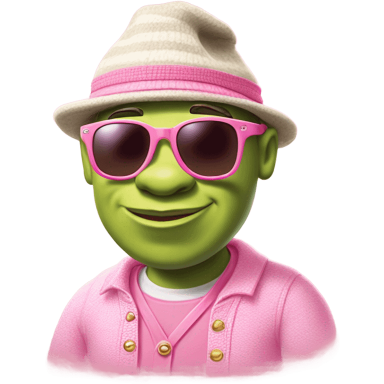 Shrek with pink preppy stuff  emoji