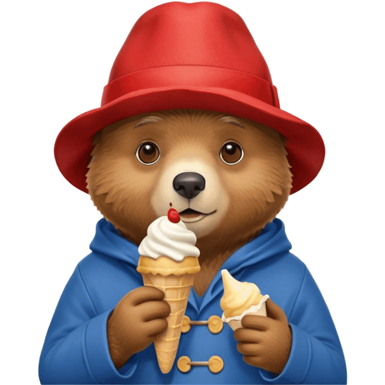 Paddington bear eating ice cream emoji