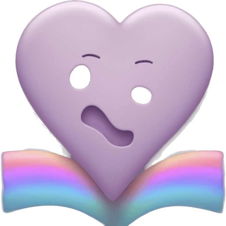 Heartbreak station from Apple Music logo with rainbow pastel color and a little blue light color  emoji