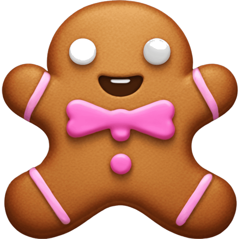 Gingerbread man with pink  emoji