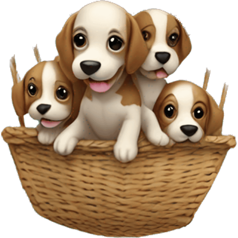 Puppies riding in a hot air balloon. emoji