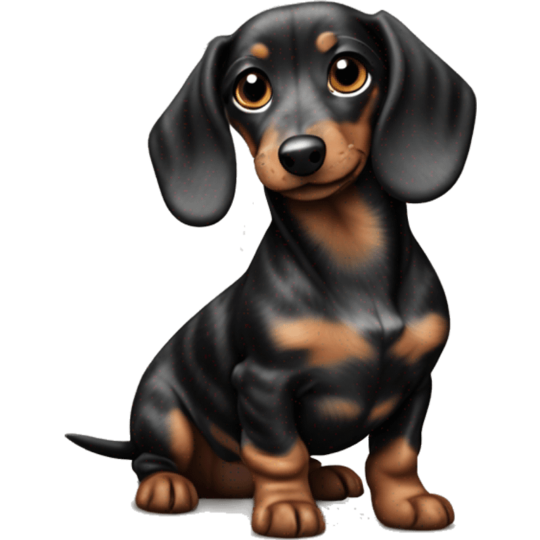 Black Merle mini dachshund  emoji