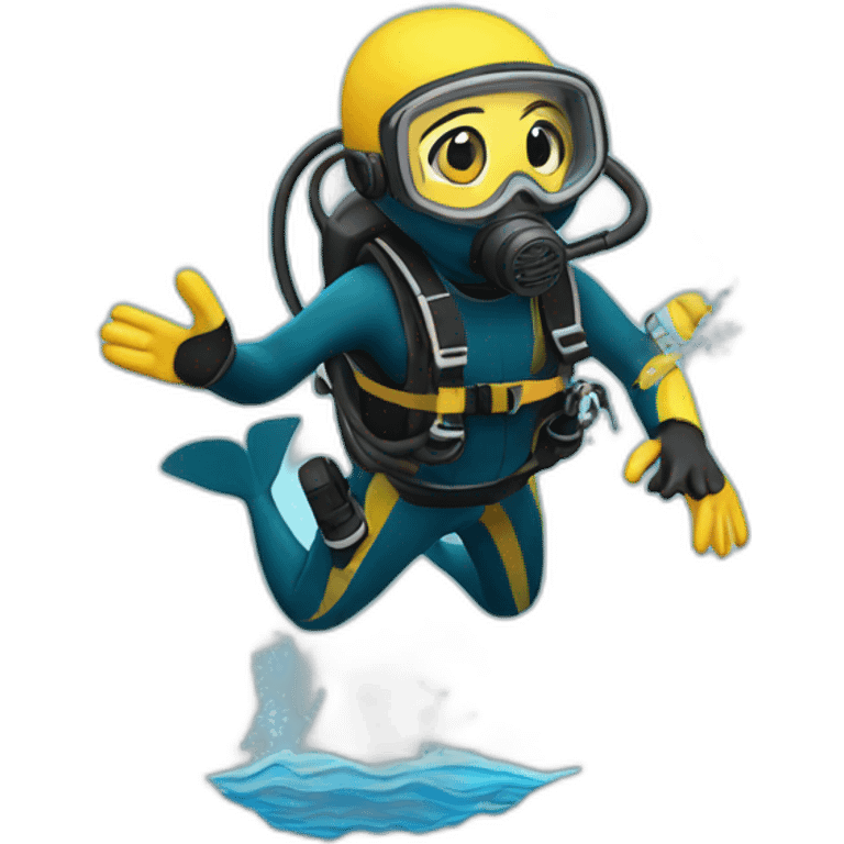 scuba diver diving emoji