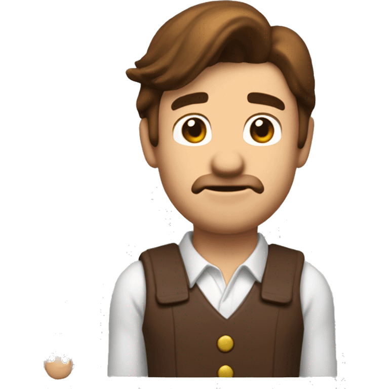 A guy with brown hair and eyes in a 3D 2000 mario style but hes part horse emoji