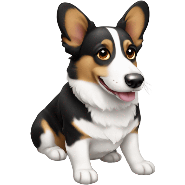 Black and White Cardigan Welsh Corgi  emoji