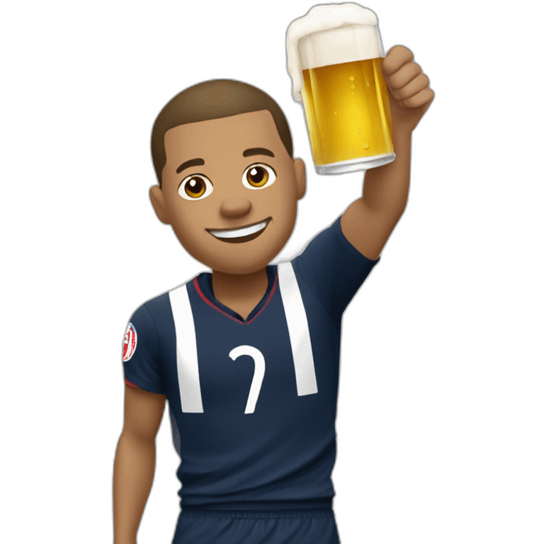 mbappe avec une biere emoji