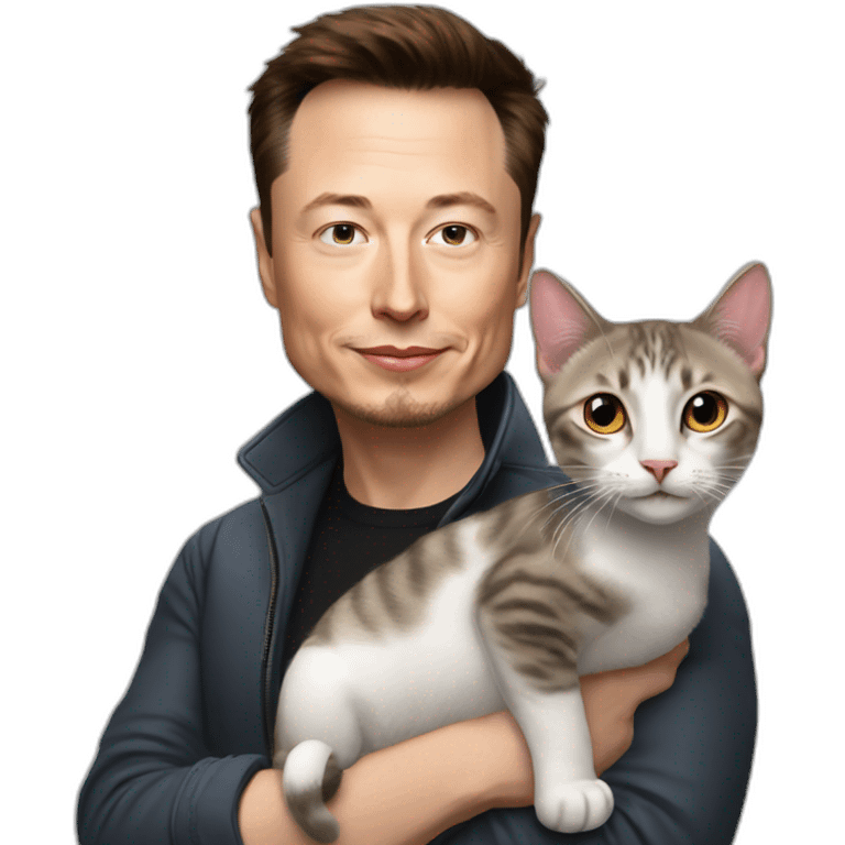 elon musk engaged romantically with a cat in private emoji