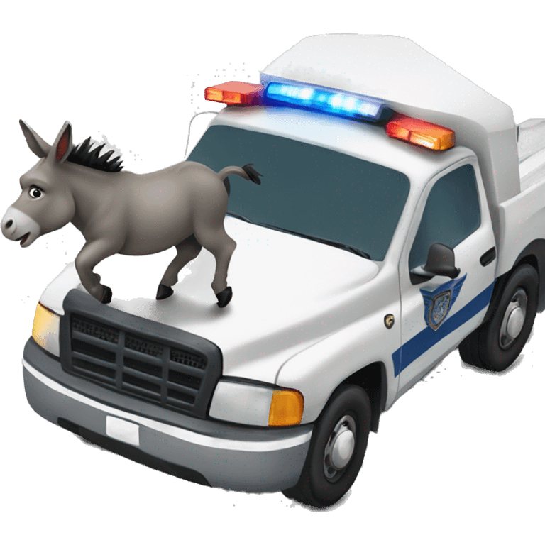 Donkey chasing police truck  emoji