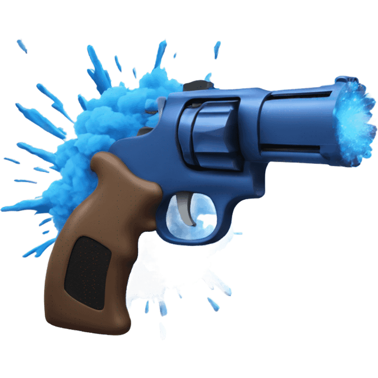 Blue explosion coming out of a gun emoji