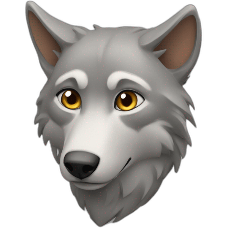 Chat sur un loup emoji