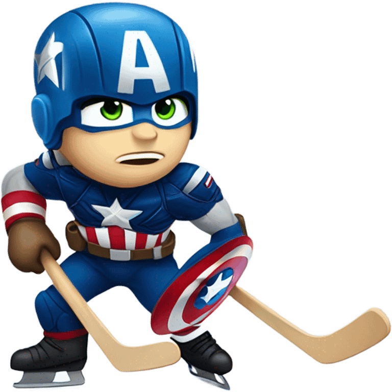 Captain America playing hockey  emoji