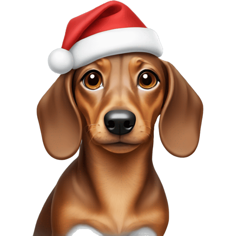 Dachshund with christmas cap emoji