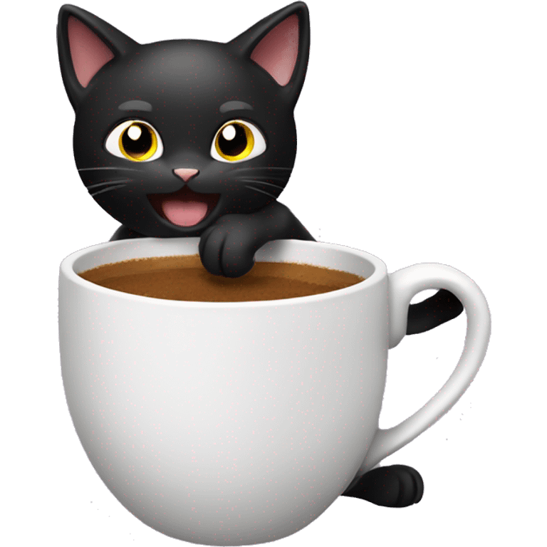 Black cat knocking over cup emoji