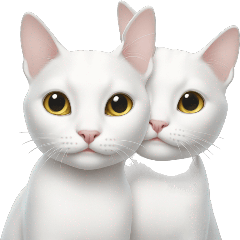 White cat twins emoji