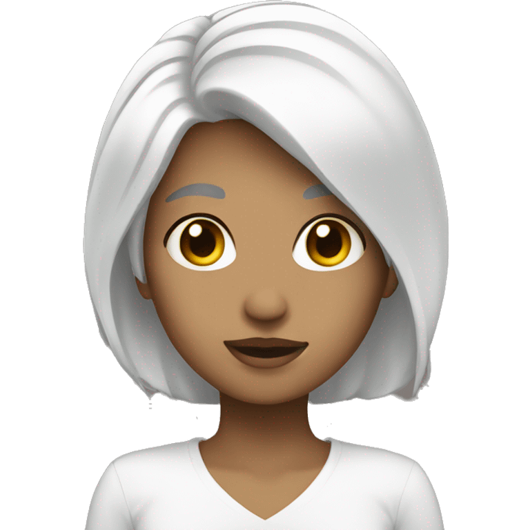 FEMALE WITH WHITE HAIR AND WHITE EYES emoji