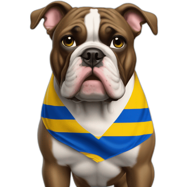 Bull dog Frances con bandera Ud las Palmas football emoji