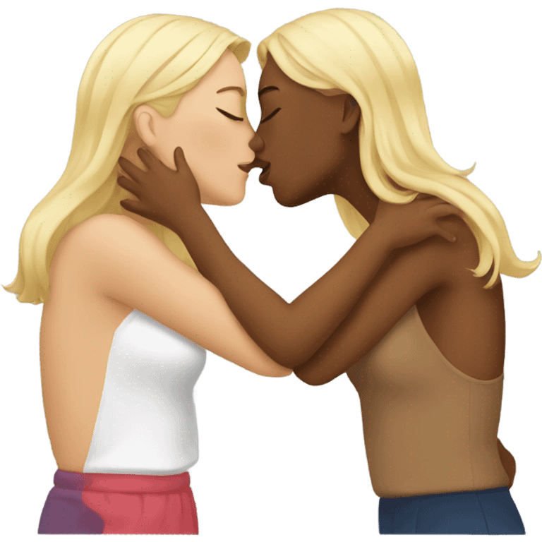 Two women kissing passionately emoji