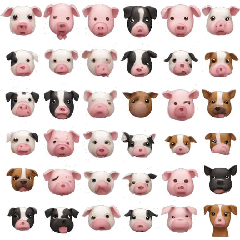 Pig dog cow emoji