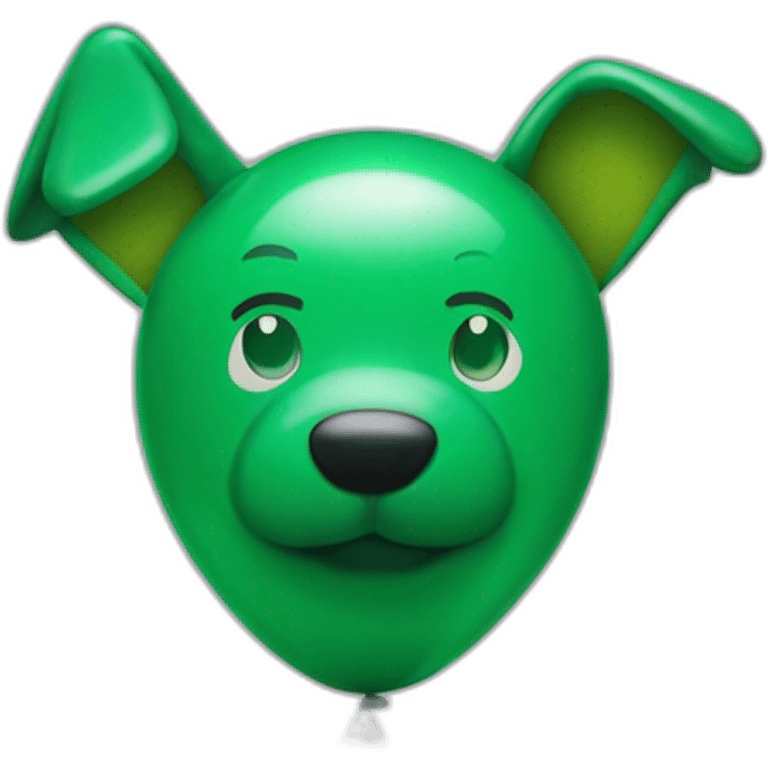 Green dog balloon as a Koons art emoji