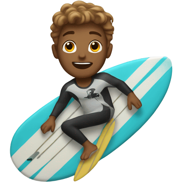 Evan riding a surfboard emoji