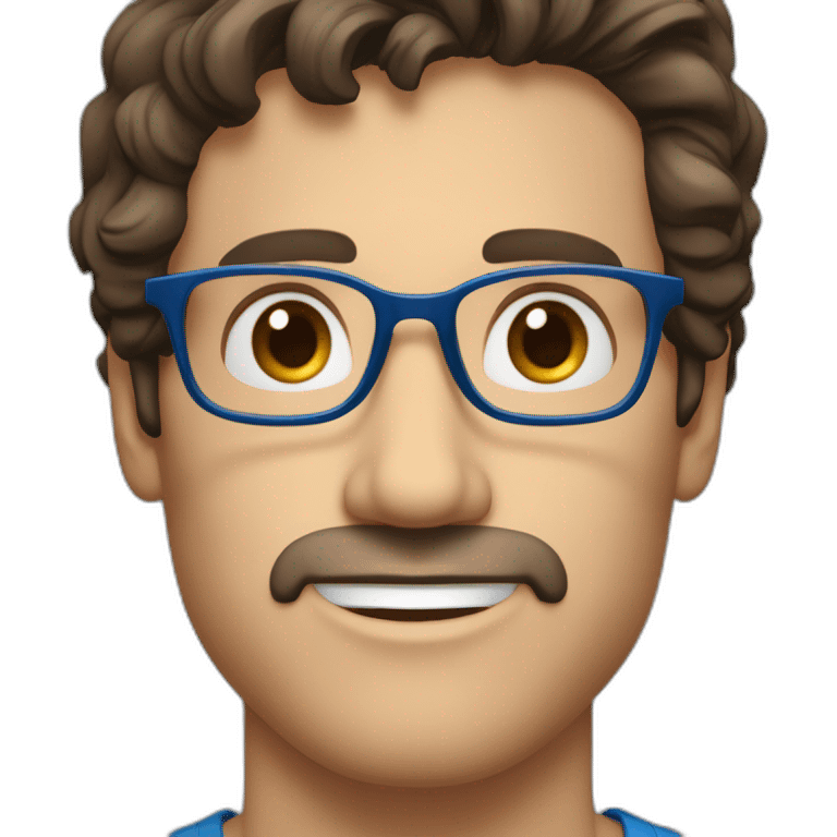 Handsome-Caucasian-Dad-dark-brown-wavy-hair-blue-eyes-glasses-straight-nose emoji