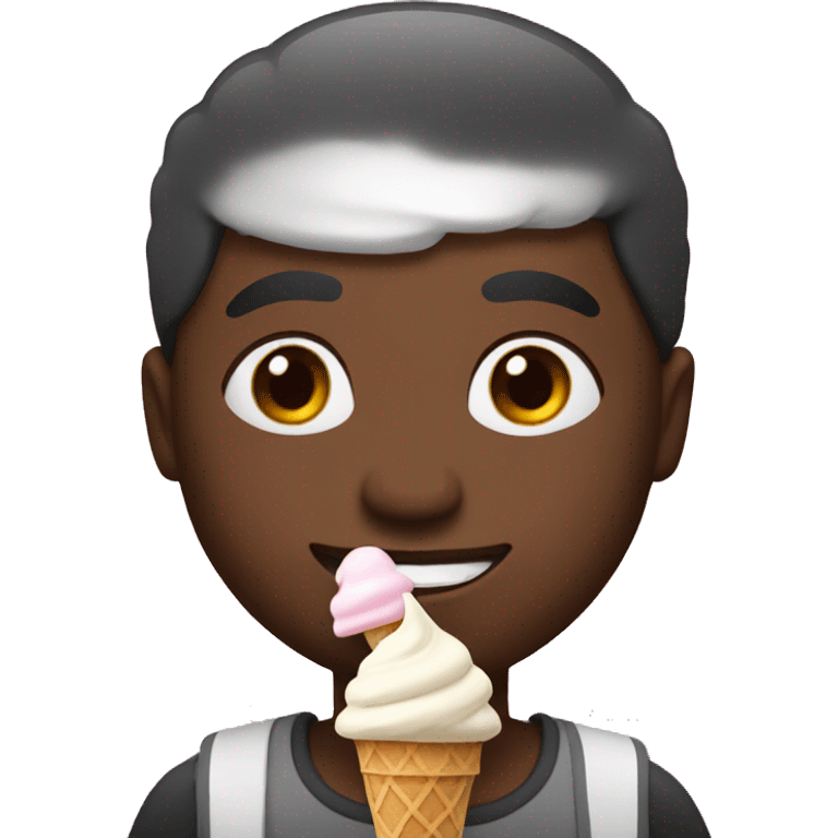 Black person with a ice cream  emoji