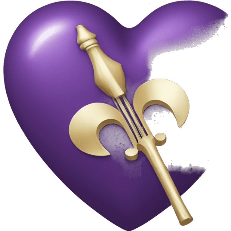 cuore viola con fasce  emoji