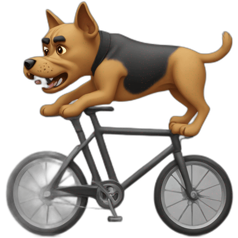 Angry dog on  cycle  emoji