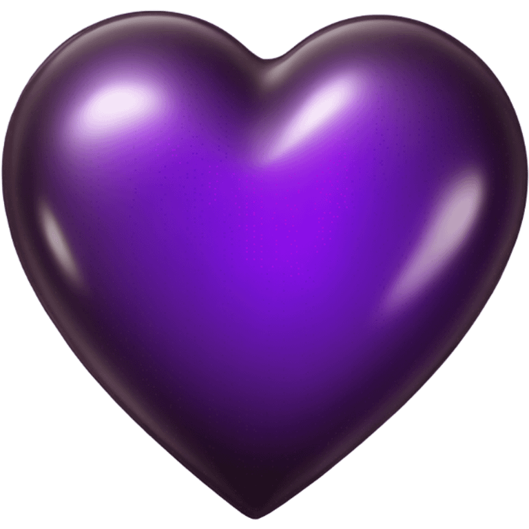 Shiny glass dark chocolate purple heart  emoji