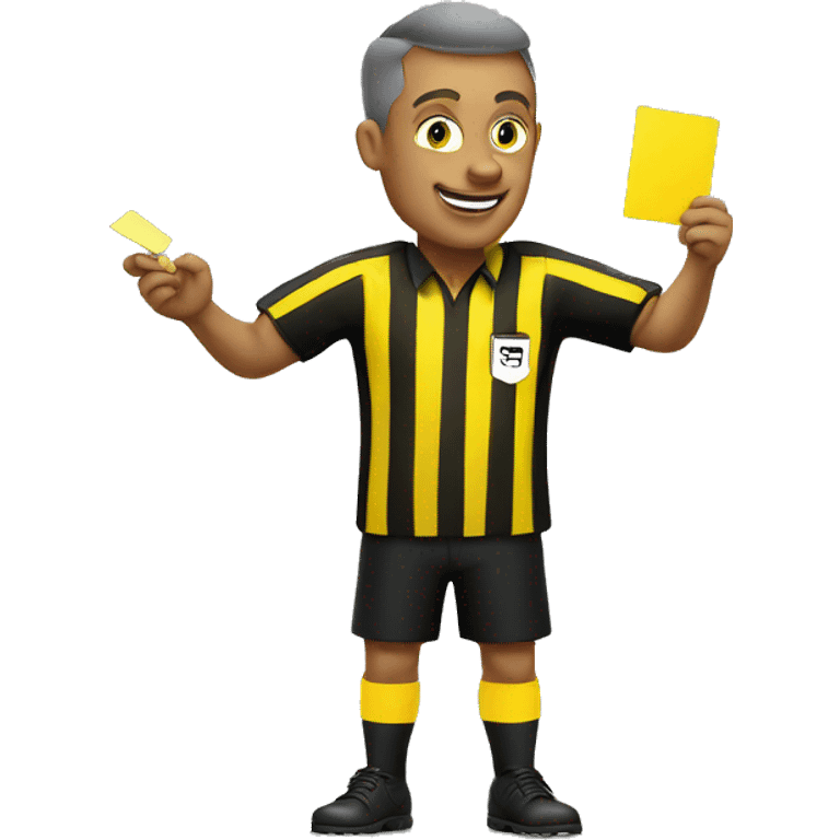 smiley referee showing yellow card emoji