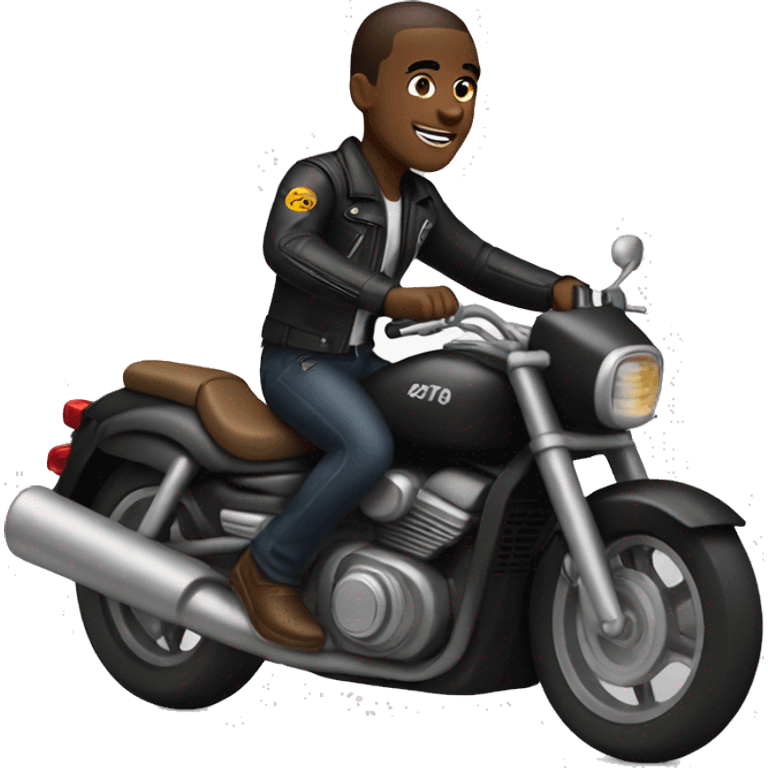 motoboy black man riding a motorcycle emoji