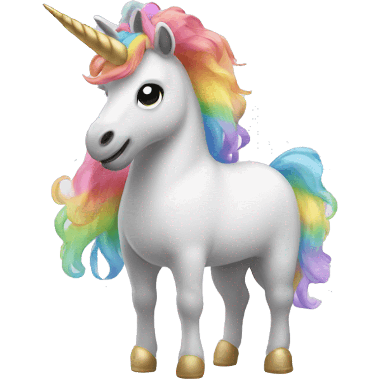 Unicorn with rainbow tutu emoji