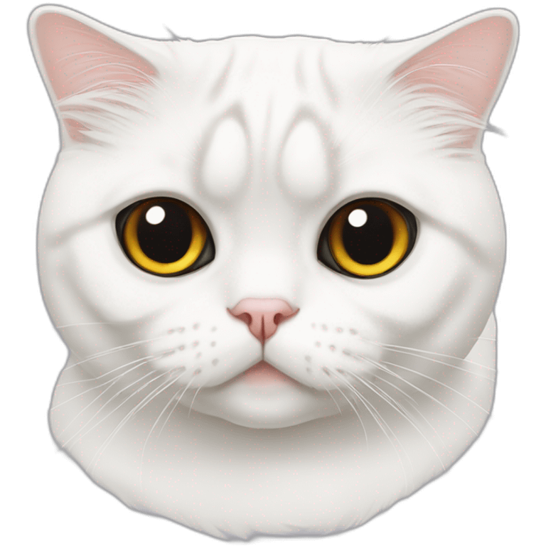 white scottish-fold cat with only one eye emoji