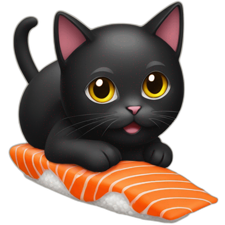 Black cat in the shape of a sushi emoji