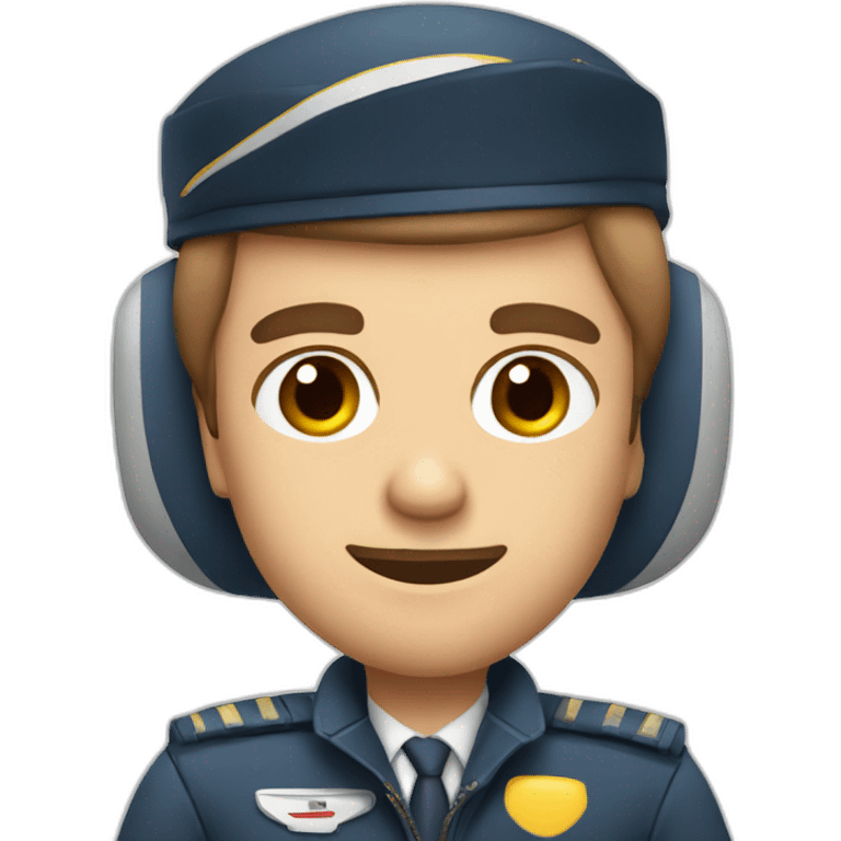 Piloto avión mano en la cara emoji