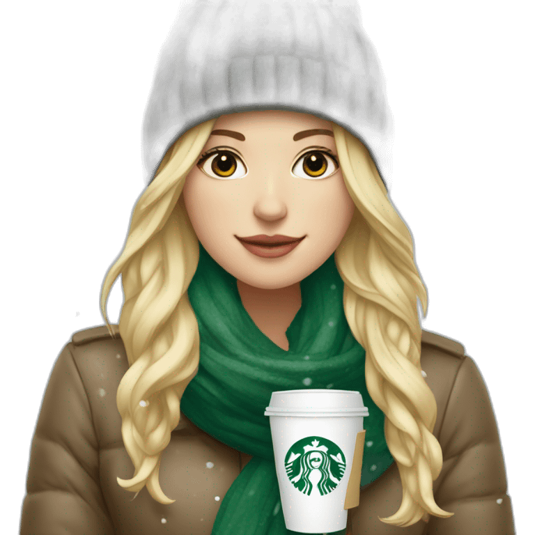 blonde-girl-wearing-scarf-and-hat-holding-starbucks-and-snowing emoji