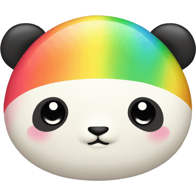 kawaii squishy rainbow fat panda  emoji