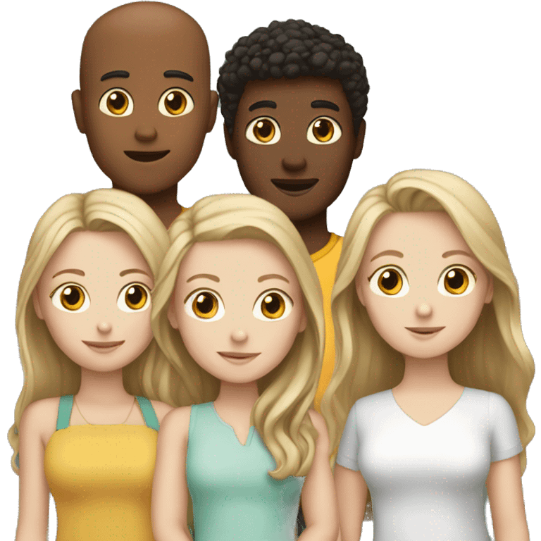 three white girls and one white boy  emoji