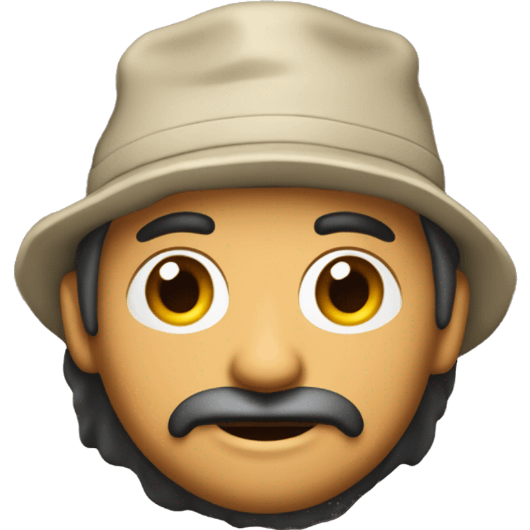 Hombre moreno con gorra con la letra C emoji