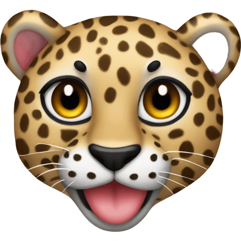 leopardo con corazones  emoji