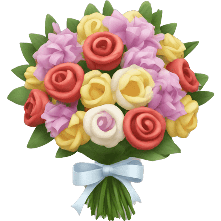 Bouquet prepared from ribon emoji